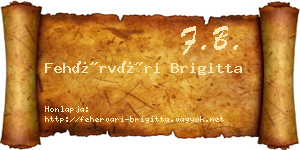 Fehérvári Brigitta névjegykártya