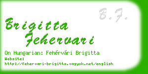 brigitta fehervari business card